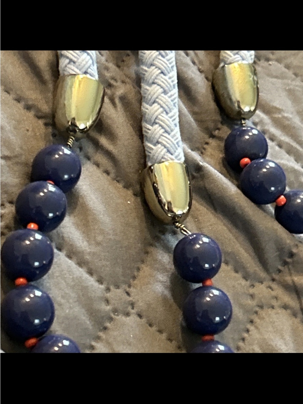 Statement Navy Beaded Rope Necklace - Talbots - Picture 4 of 4